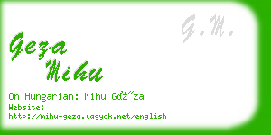 geza mihu business card